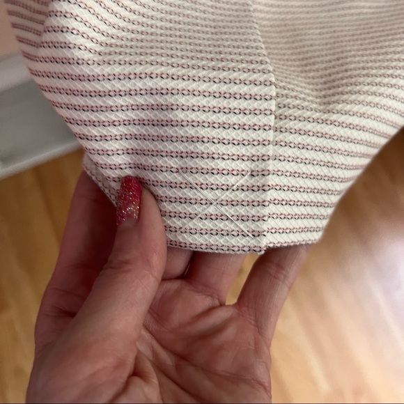 Talbots: NWT Red, Cream and Black Textured Horizontal Striped Dress Size 10 - Picture 9 of 13